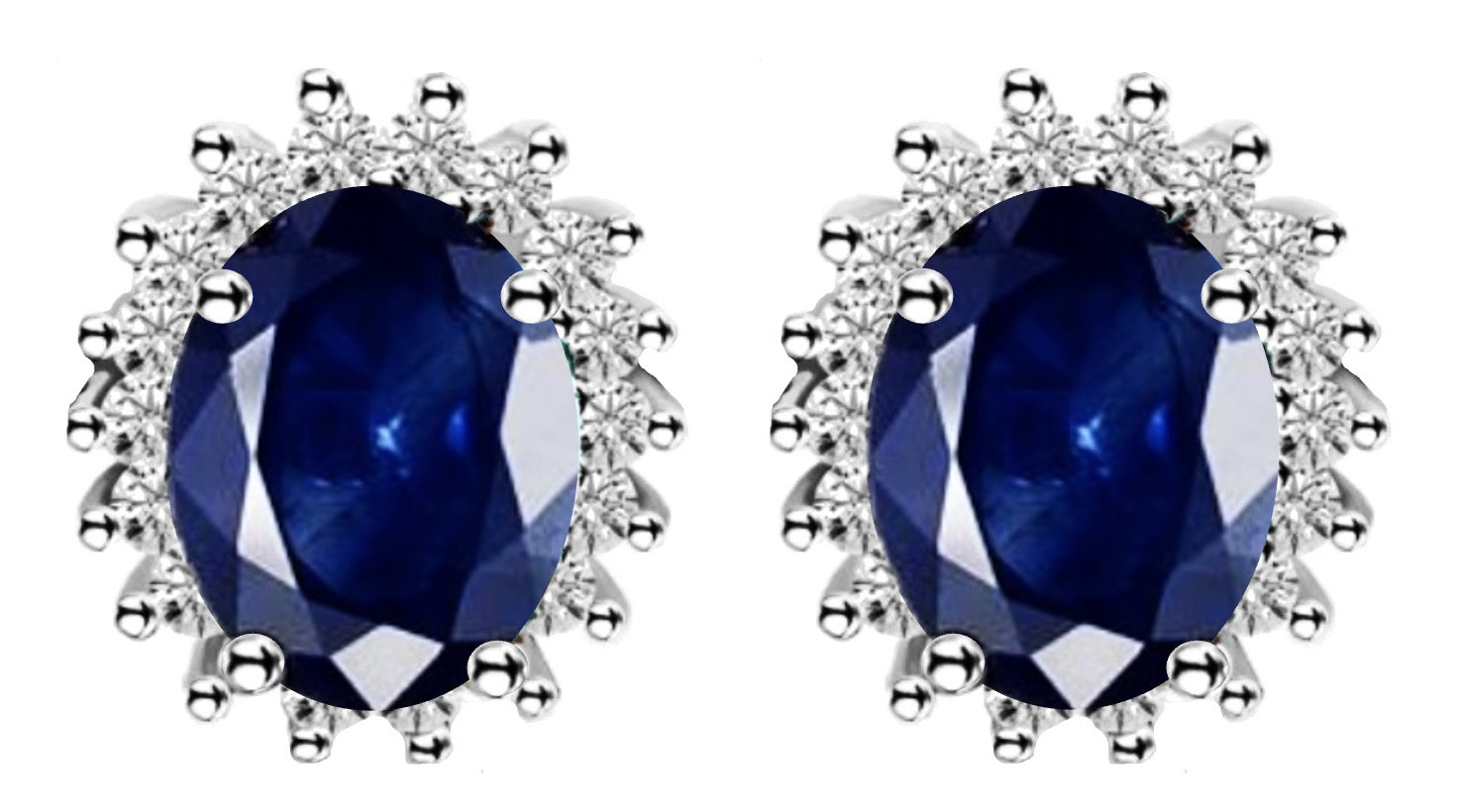 Steely Sapphire Diamond Studs