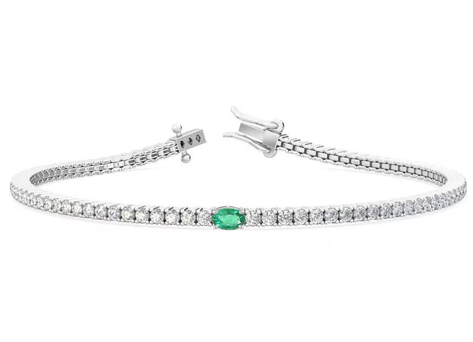 Sylvie Emerald Diamond Tennis Bracelet 3.0 ct