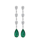 Malia Emerald Diamond Long Earrings