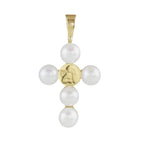 Angel Pearl Cross Charm