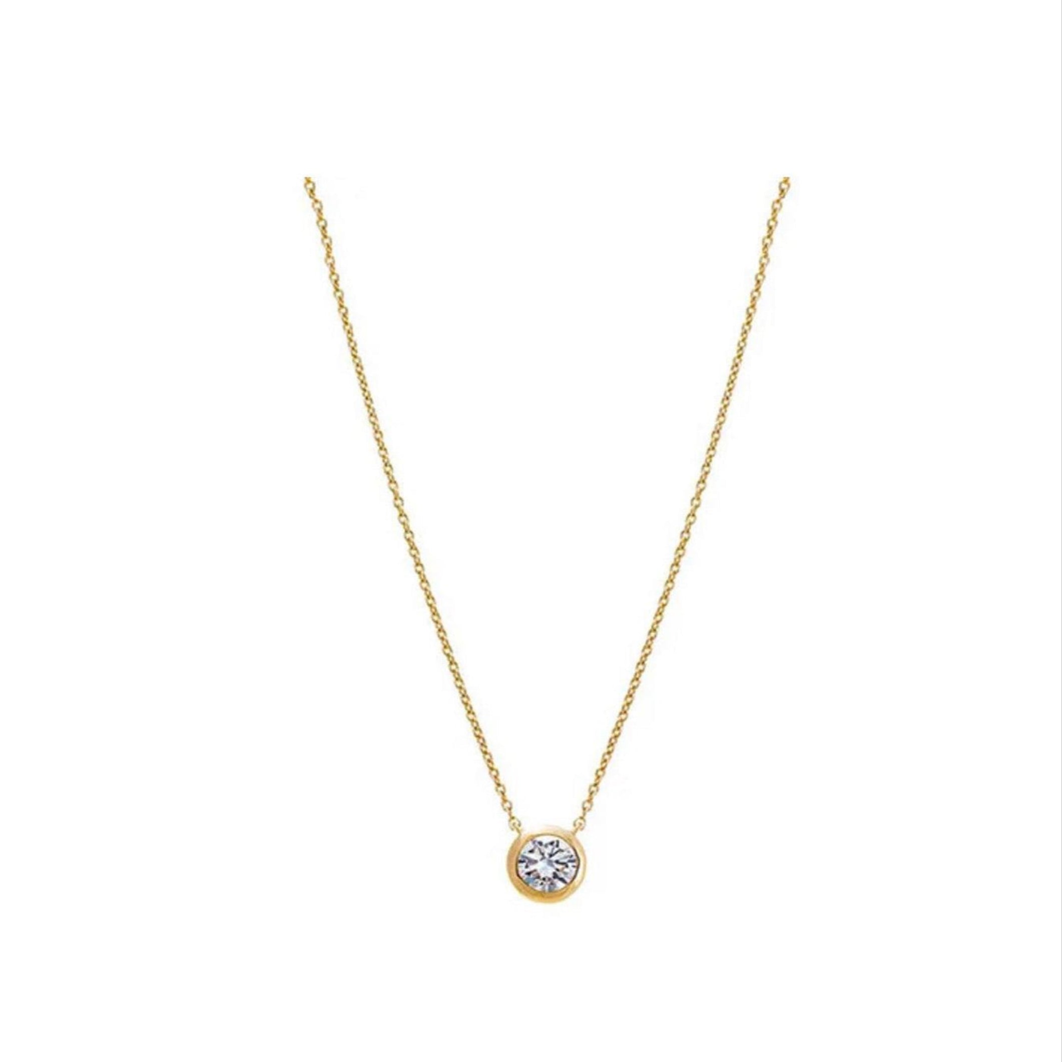 Evelyn Bezel Round Diamond Necklace 0.07 ct.