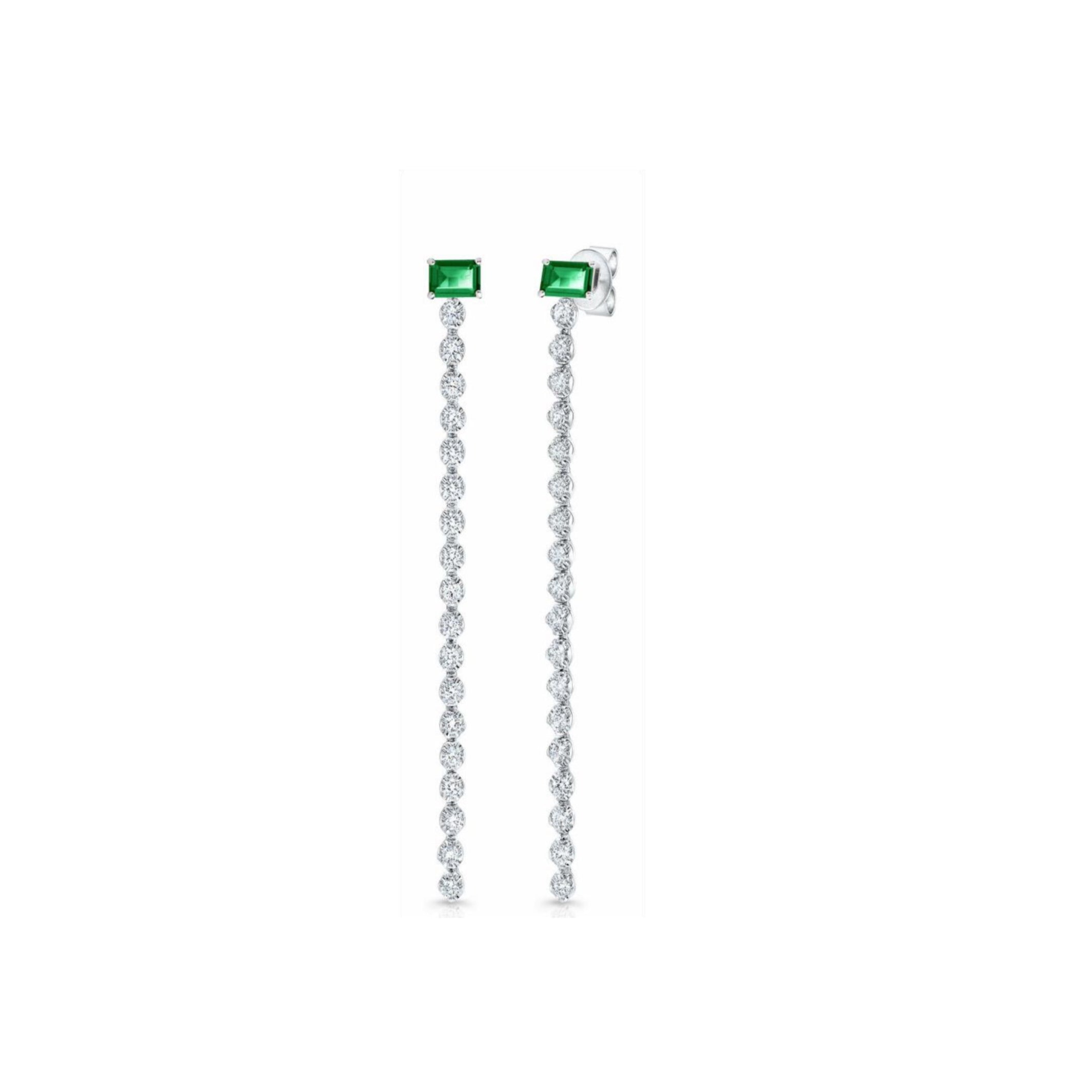 Christine 2 in 1 Emerald Diamond Earrings