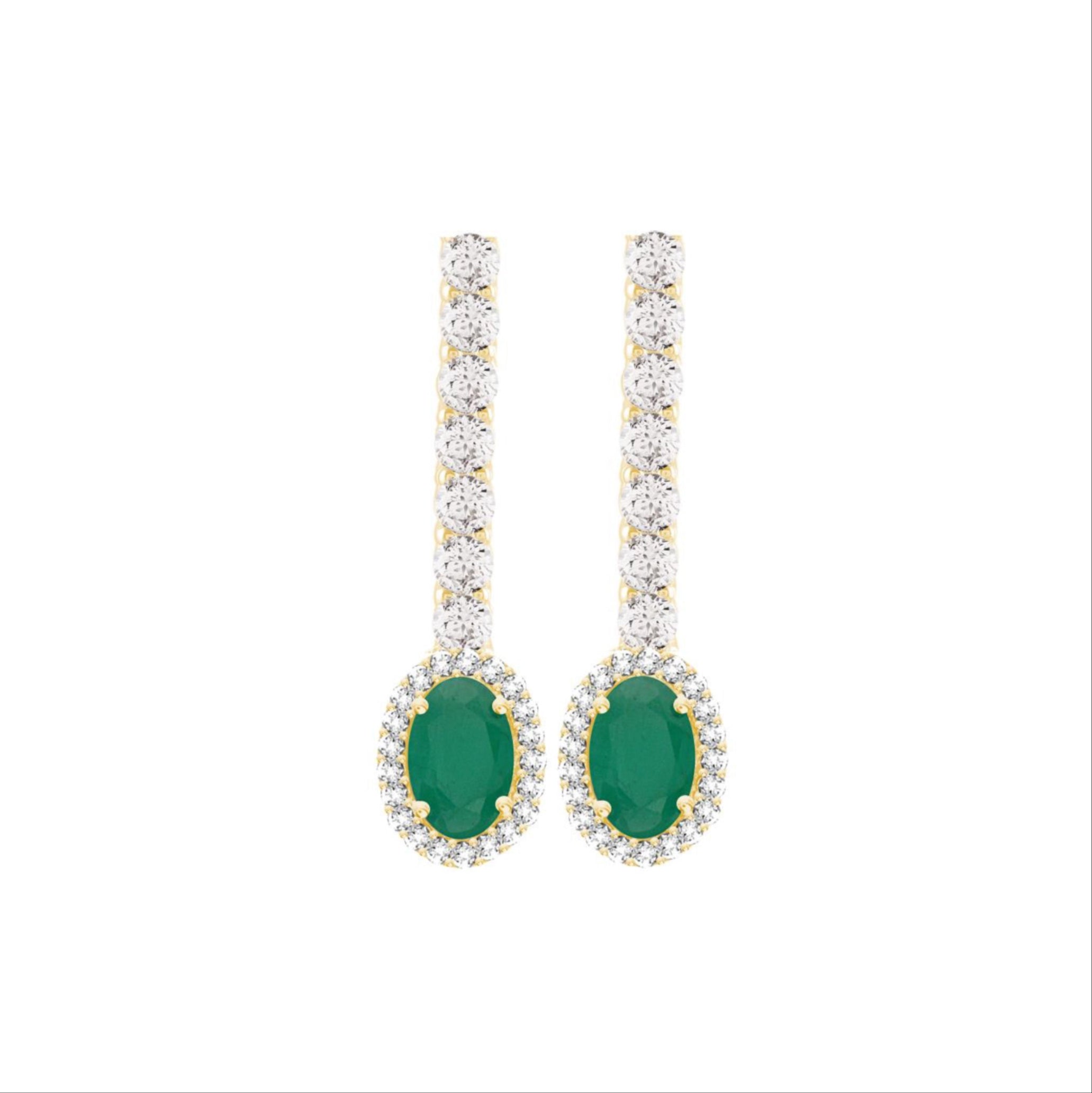 Monarch Diamond Emerald Earrings