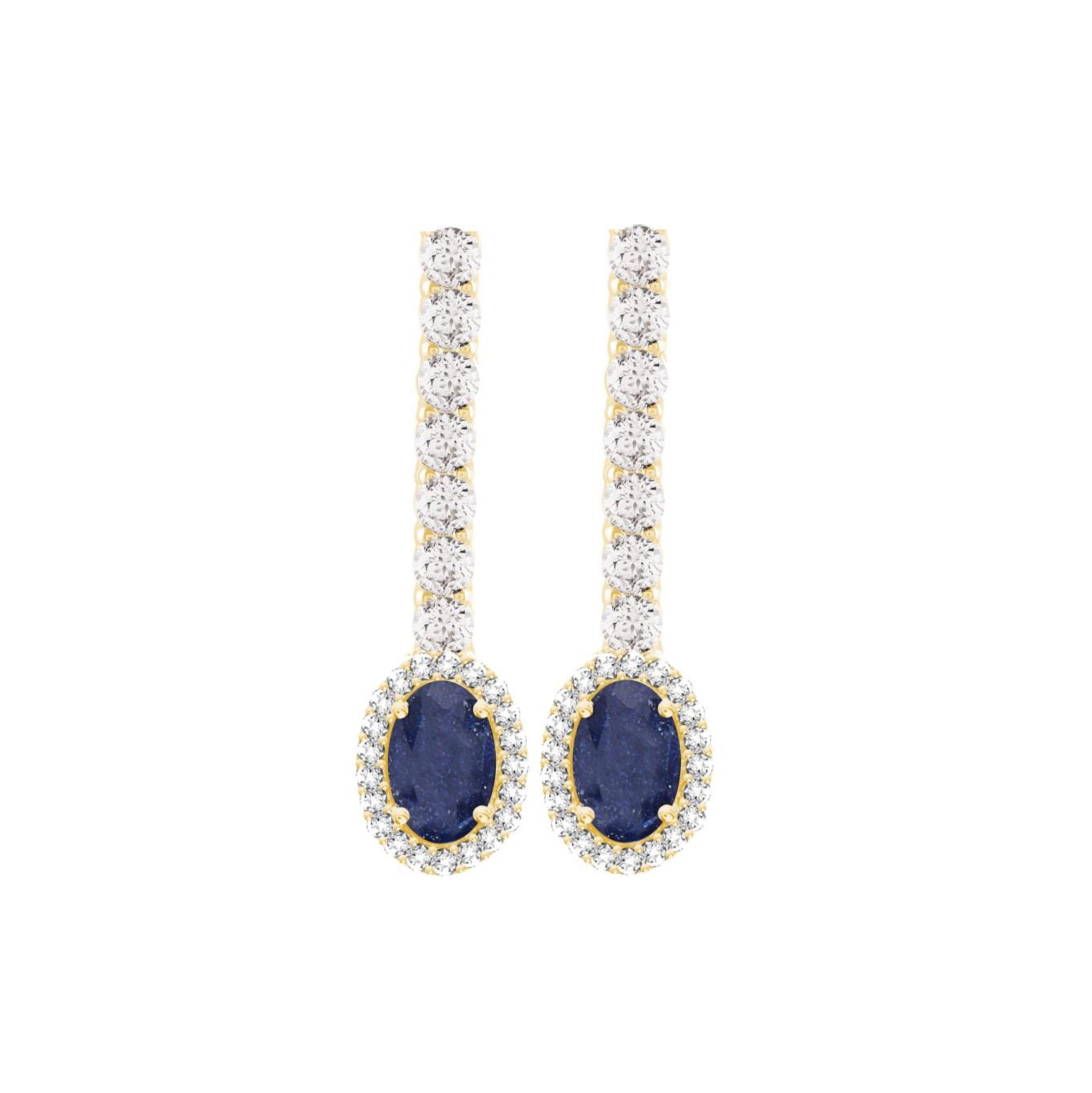 Royal Diamond Sapphire Earrings
