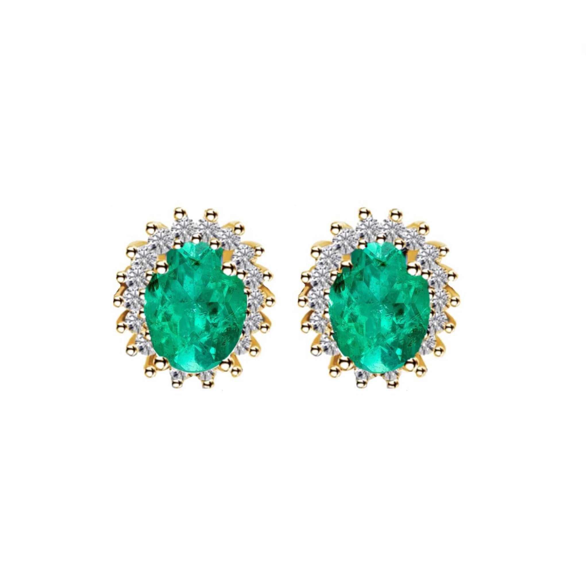 Kara Emerald Diamond Studs