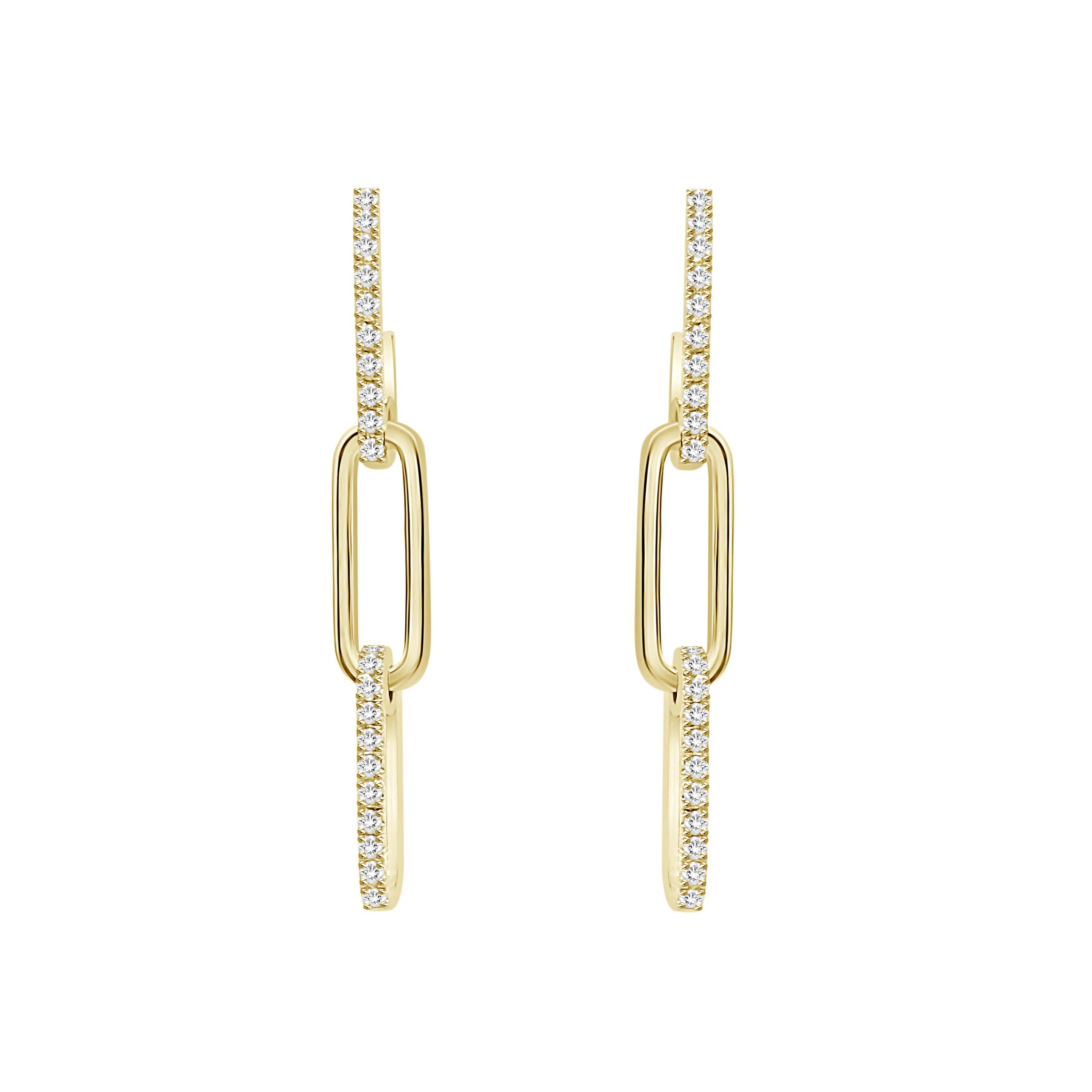 Sally Diamond Paper Clip Earrings