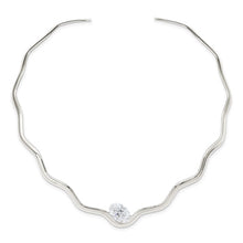 Load image into Gallery viewer, Wavy Silver Collar Necklace with Lab Diamond 2ct

