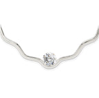 Selene Wavy Silver Necklace with Lab Diamond 2ct