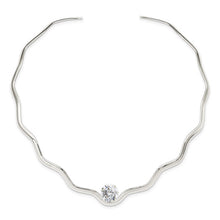 Load image into Gallery viewer, Wavy Silver Collar Necklace with Lab Diamond 2ct
