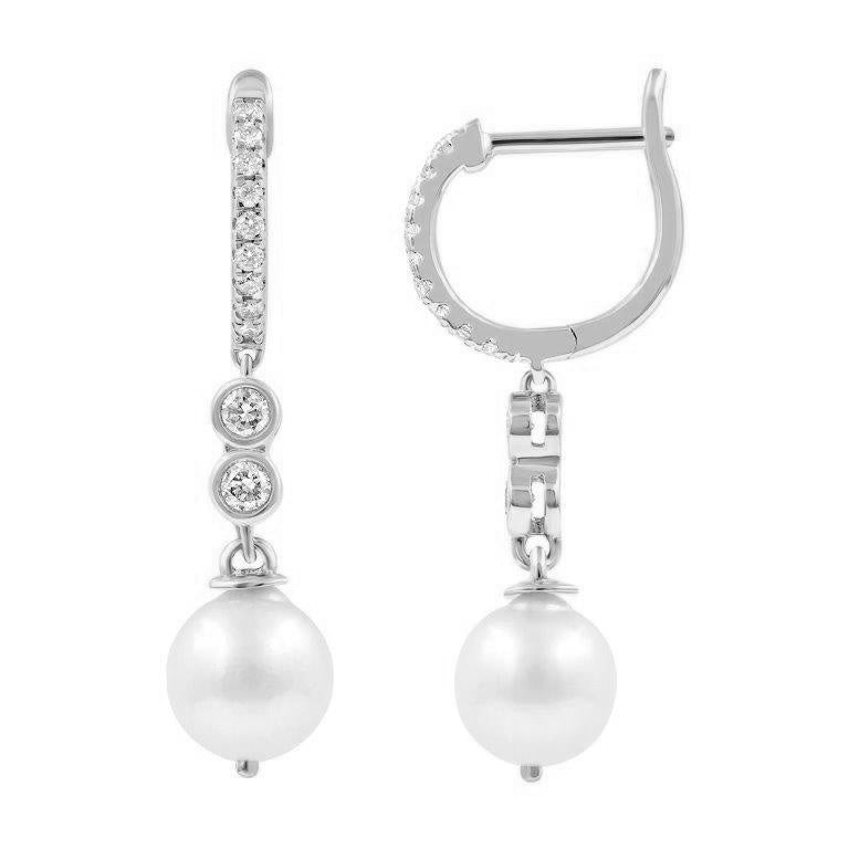 Cassie Pearl Diamond Earrings