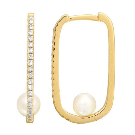 Dione Pearl Diamond Earrings