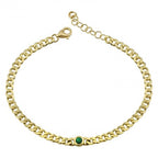 Fabiola Emerald Cuban Gold Bracelet