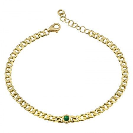 Fabiola Emerald Cuban Gold Bracelet