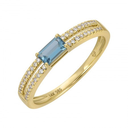 Alessia Blue Topaz Diamond Ring