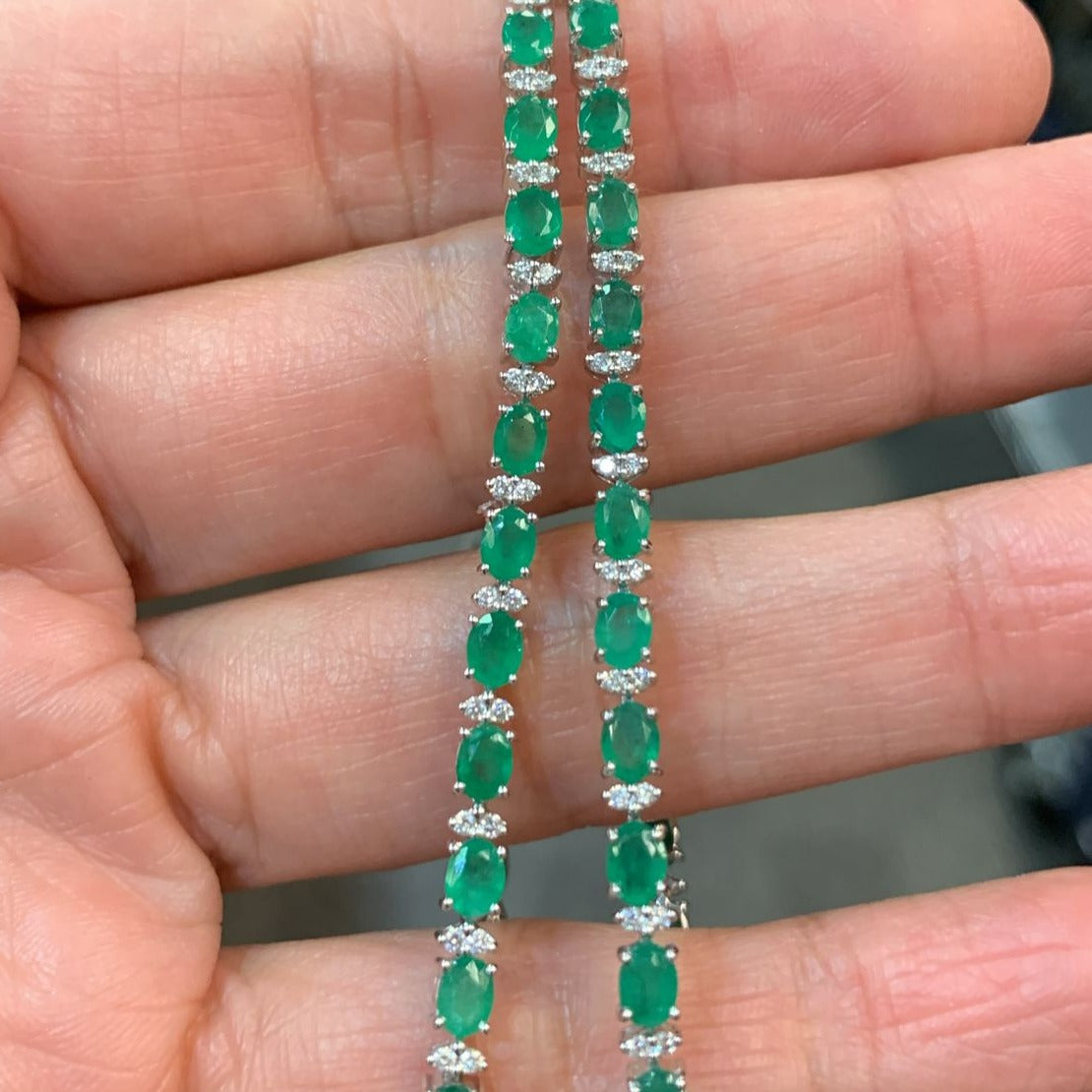 Amira Emerald Diamond Tennis Bracelet 4.72 ct.