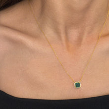 Load image into Gallery viewer, Pamela Princess Cut Emerald Diamond Necklace
