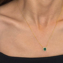 Load image into Gallery viewer, Pamela Princess Cut Emerald Diamond Necklace
