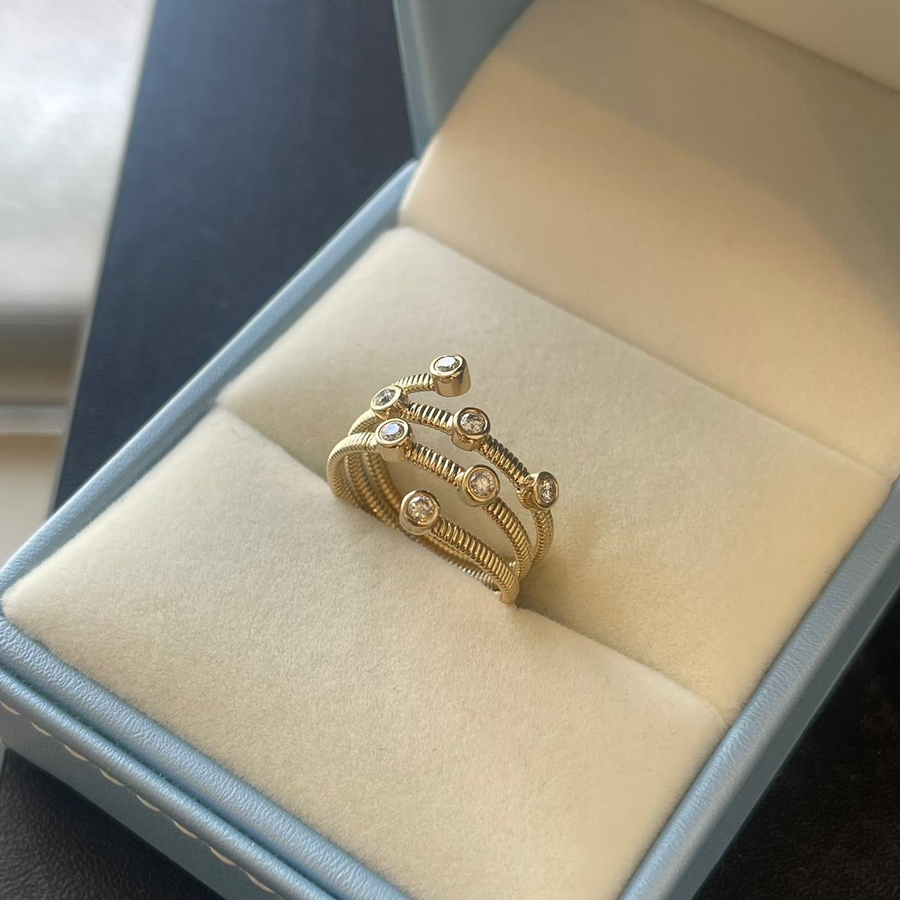 Bruna Diamond Spiral Ring