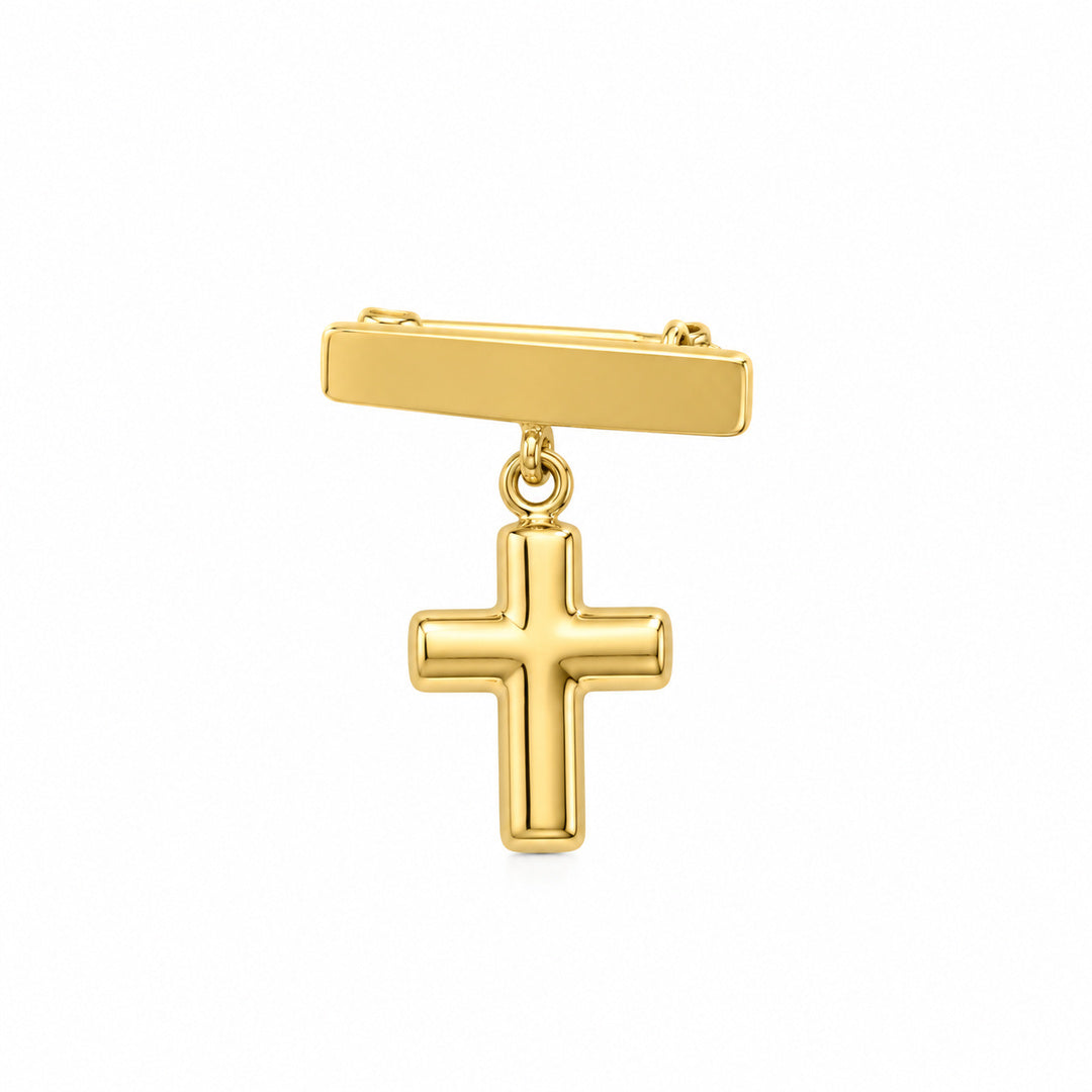 Gold Cross Plate Baby Pin