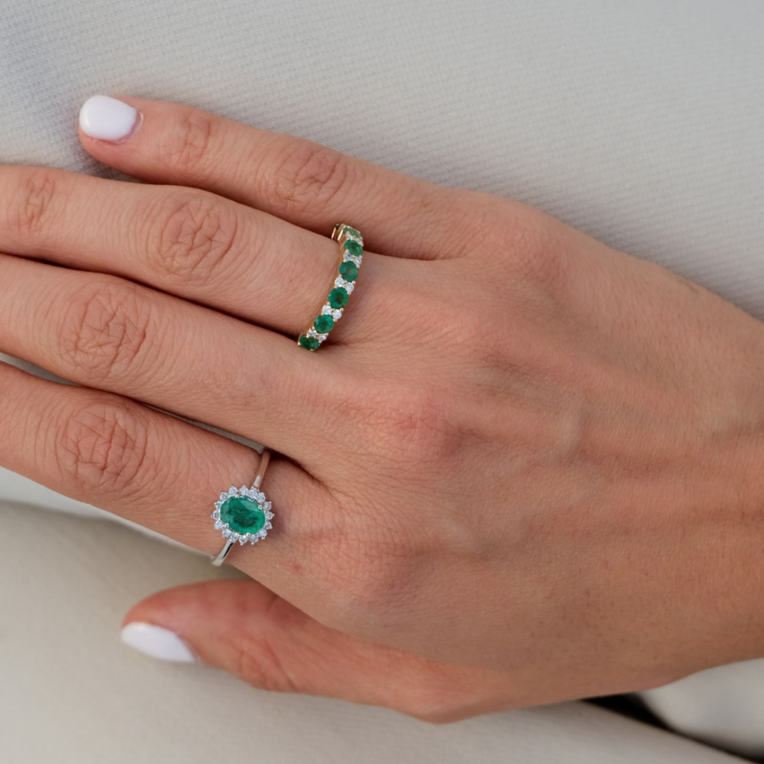 Allegra Emerald Diamond Ring
