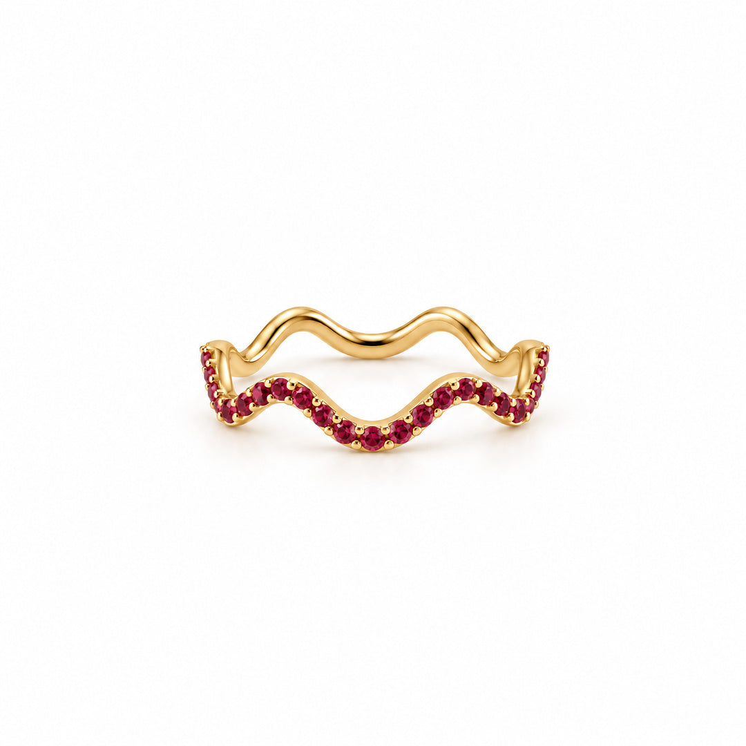 Carmine Wave Ruby Ring