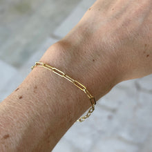 Load image into Gallery viewer, Blake Paper Clip Gold Bracelet
