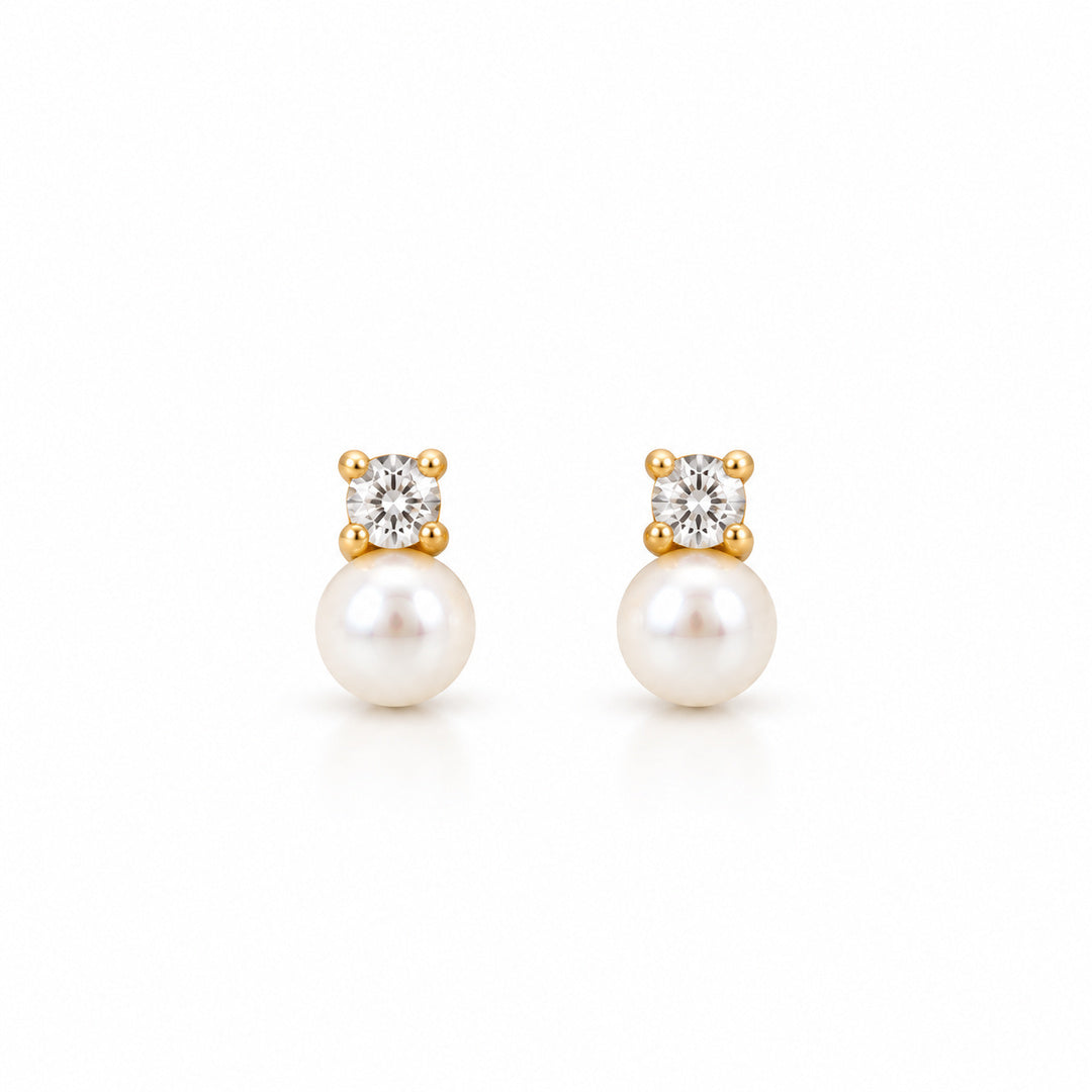 Shey Cubic Zirconia Pearl Baby Earrings