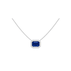 Cobalt Sapphire Diamond Necklace