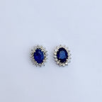 Steely Sapphire Diamond Studs