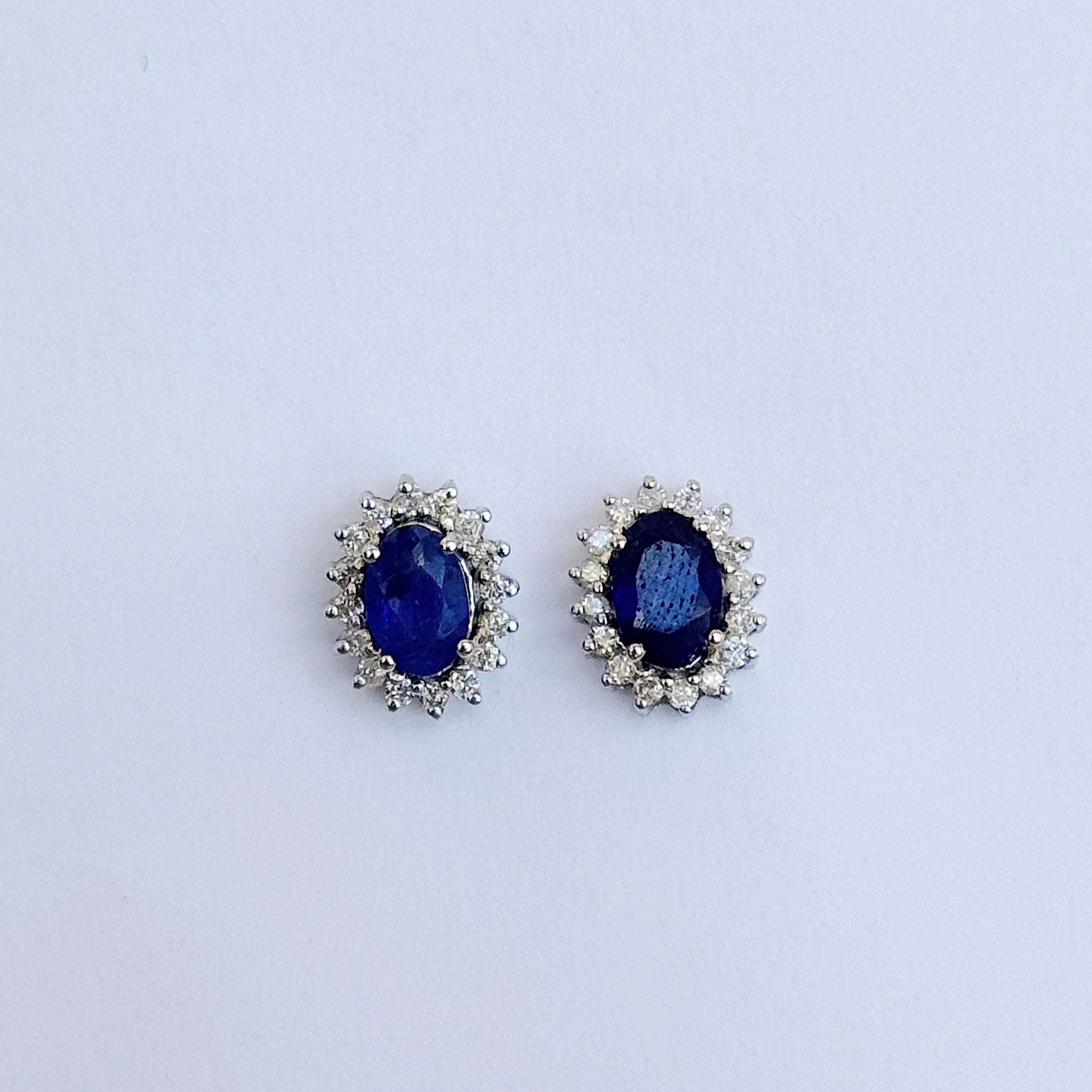 Steely Sapphire Diamond Studs