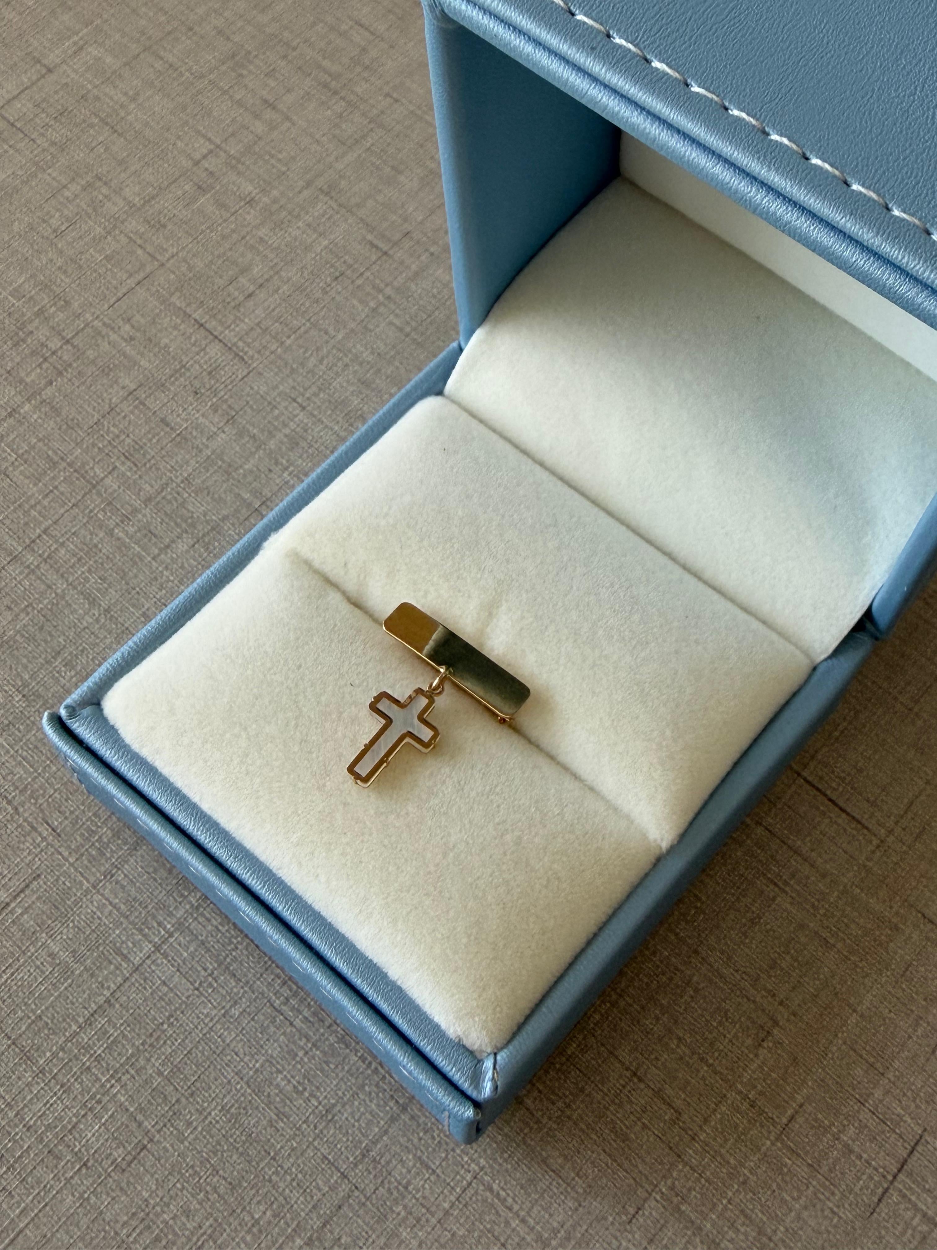 Baby Bar with Mother of Pearl Cross Pin