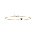 14KG Birthstone Blue Topaz Chain Bracelet (December)