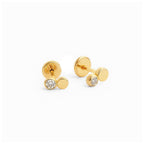 Baby Gold and Cubic Zirconia Earrings