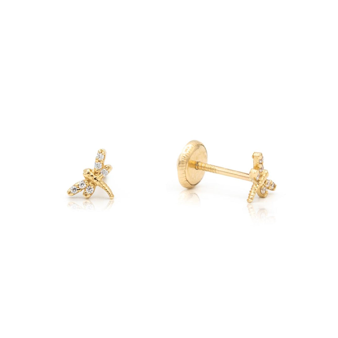 Baby Dragonfly Cubic Zirconia Earrings