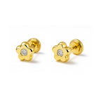 Baby Gold Flower Cubic Zirconia Earrings