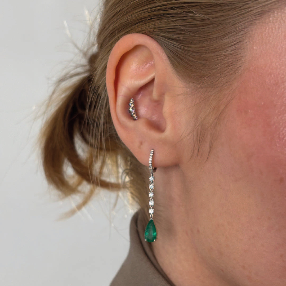 Elara Emerald Diamond Earrings