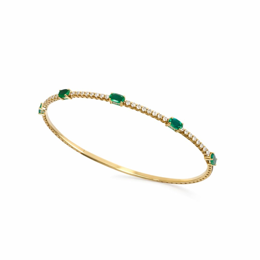 Jolie Emerald and Diamond Bangle