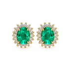 Kara Emerald Diamond Studs
