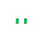 Rectangular Emerald Piercings (Two Earrings)