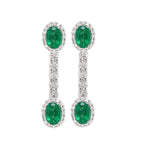 Camille 2 in 1 Emerald Diamond Earrings