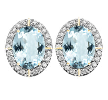 Cargar imagen en el visor de la galería, Glacier Aquamarine Diamond Earrings
