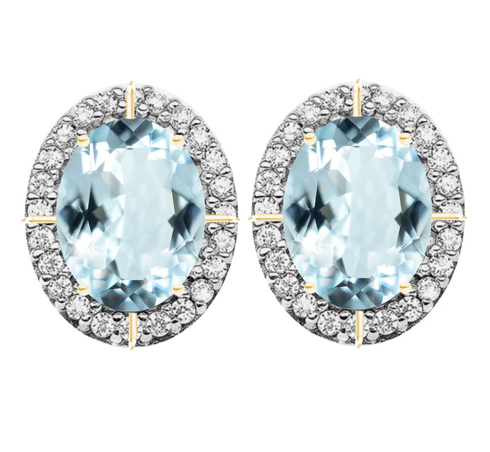 Glacier Aquamarine Diamond Earrings