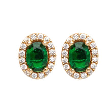Load image into Gallery viewer, Odette Emerald Diamond Studs
