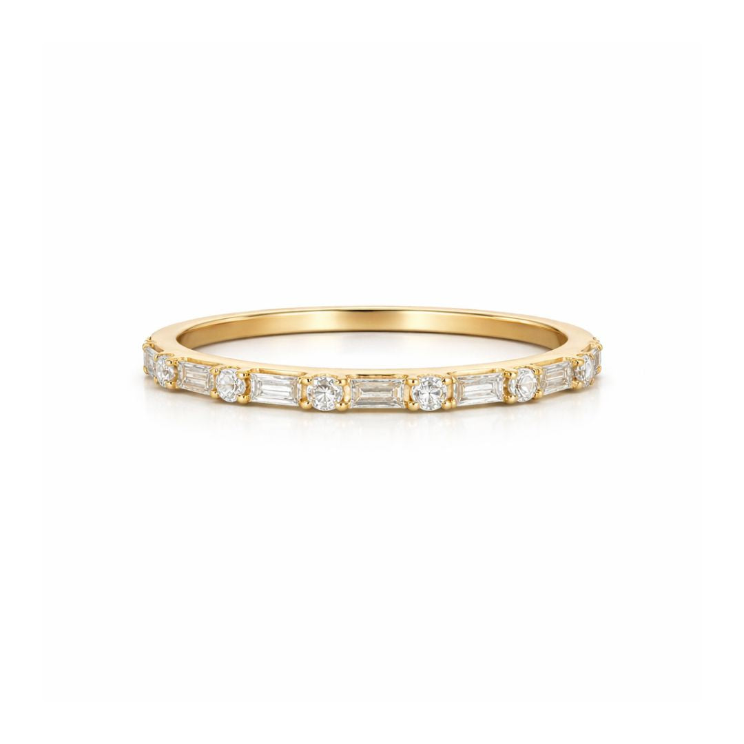 Josefina Baguette and Round Diamond Ring