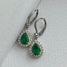 Load image into Gallery viewer, Kaia Emerald Diamond Earrings
