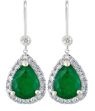 Load image into Gallery viewer, Kaia Emerald Diamond Earrings
