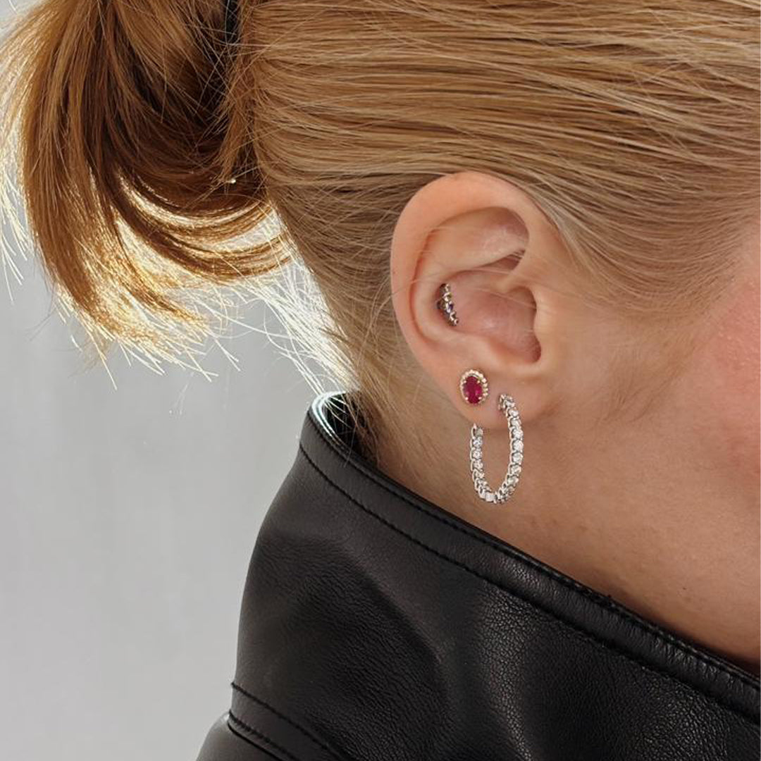 Leah Ruby Diamond Studs