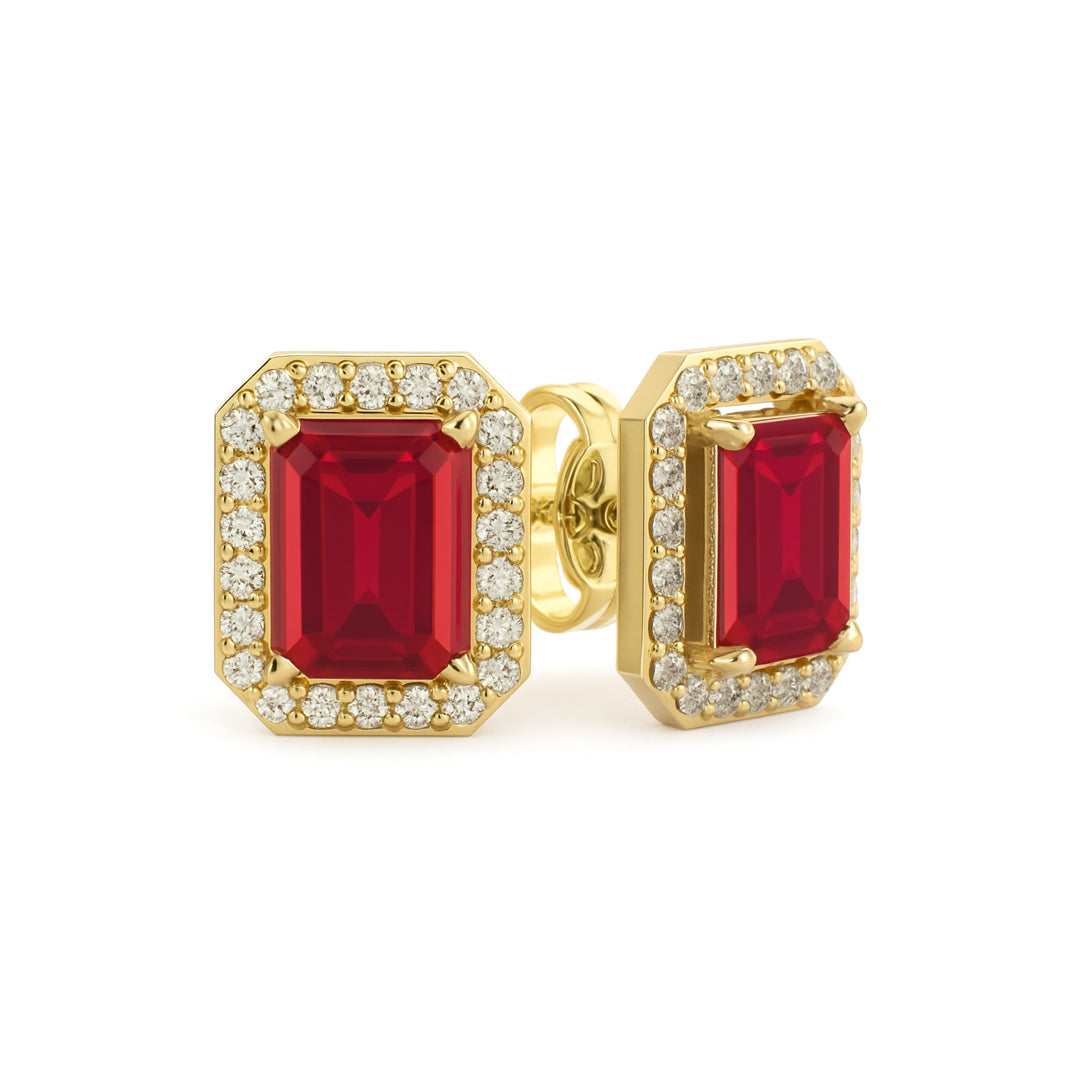 Lena Ruby Diamond Studs