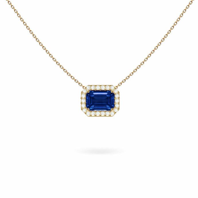 Cobalt Sapphire Diamond Necklace