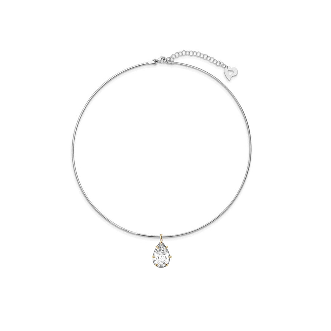 3 ct Lab Grown Pear Diamond Mercedes Reversible Two Tones Collar Necklace